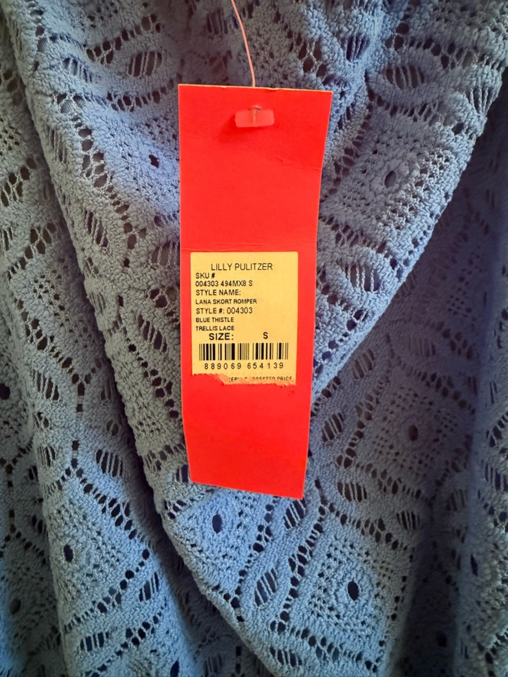 NWT Lana Skort Romper Blue Thistle Trellis Lace Size Small 💙💙💙 - Picture 7 of 9